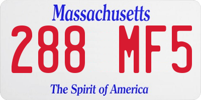 MA license plate 288MF5