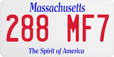 MA license plate 288MF7
