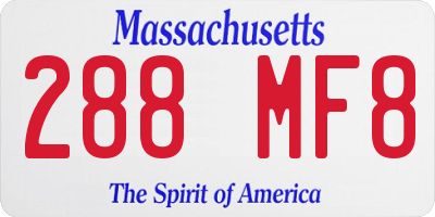 MA license plate 288MF8