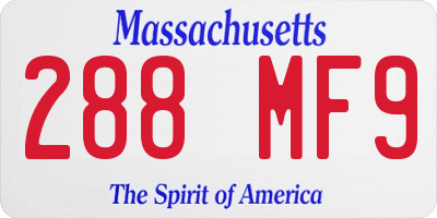 MA license plate 288MF9