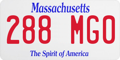 MA license plate 288MG0