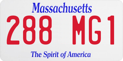 MA license plate 288MG1