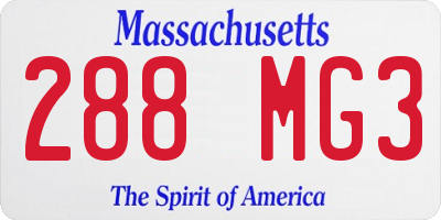 MA license plate 288MG3