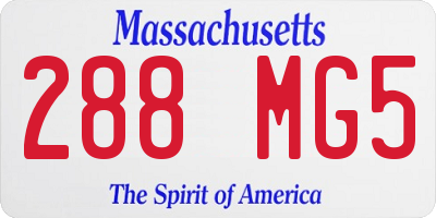 MA license plate 288MG5