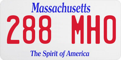 MA license plate 288MH0