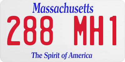 MA license plate 288MH1