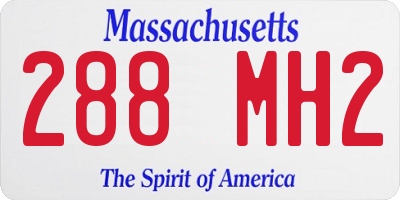 MA license plate 288MH2