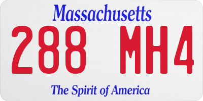 MA license plate 288MH4