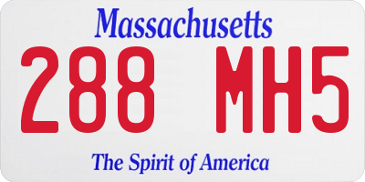 MA license plate 288MH5