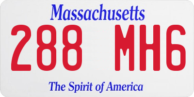 MA license plate 288MH6