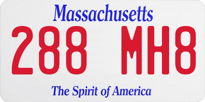MA license plate 288MH8