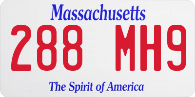 MA license plate 288MH9