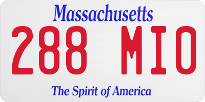 MA license plate 288MI0
