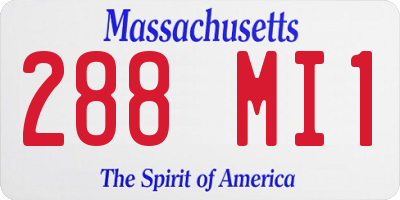 MA license plate 288MI1