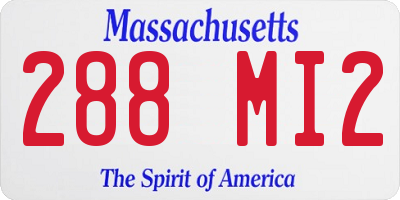 MA license plate 288MI2