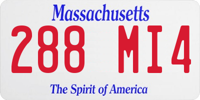 MA license plate 288MI4