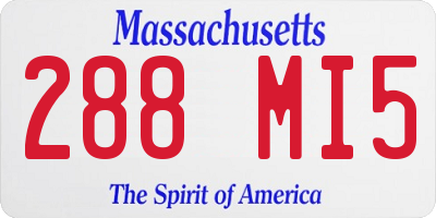 MA license plate 288MI5
