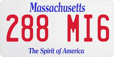MA license plate 288MI6
