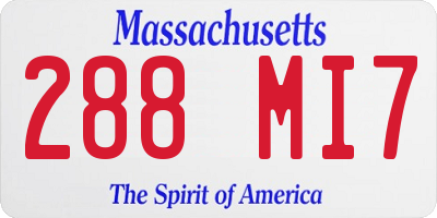 MA license plate 288MI7