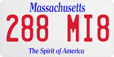 MA license plate 288MI8