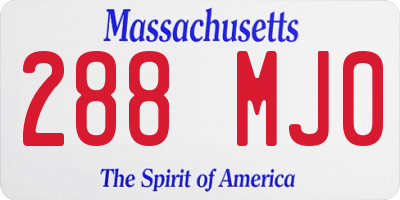 MA license plate 288MJ0