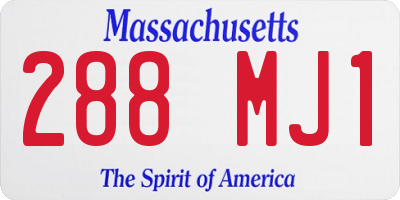 MA license plate 288MJ1