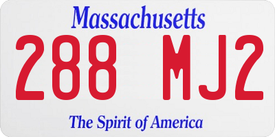 MA license plate 288MJ2