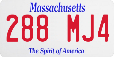 MA license plate 288MJ4
