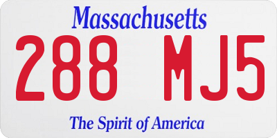 MA license plate 288MJ5