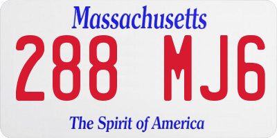 MA license plate 288MJ6