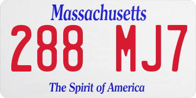 MA license plate 288MJ7