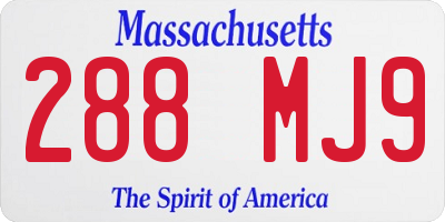 MA license plate 288MJ9