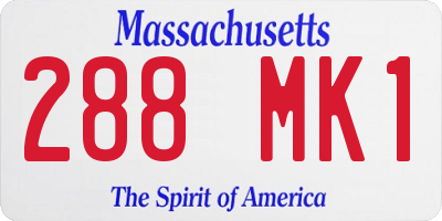 MA license plate 288MK1