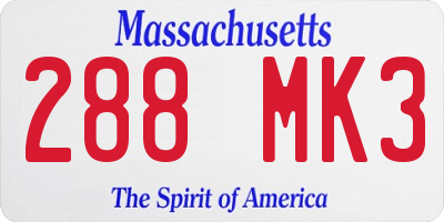 MA license plate 288MK3