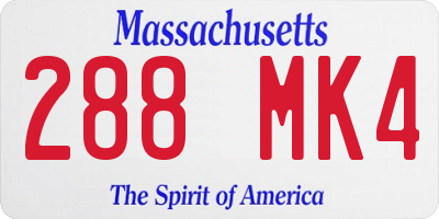 MA license plate 288MK4
