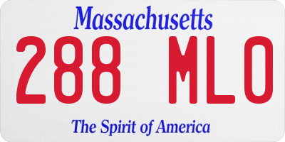 MA license plate 288ML0