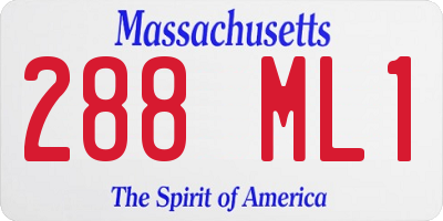 MA license plate 288ML1
