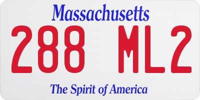 MA license plate 288ML2