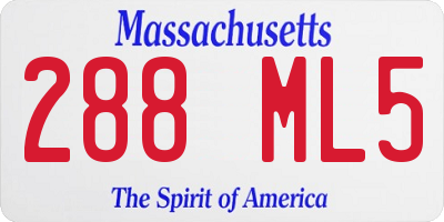 MA license plate 288ML5