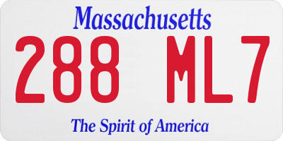 MA license plate 288ML7