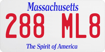 MA license plate 288ML8