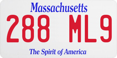 MA license plate 288ML9