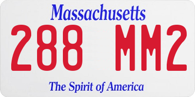 MA license plate 288MM2