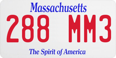 MA license plate 288MM3