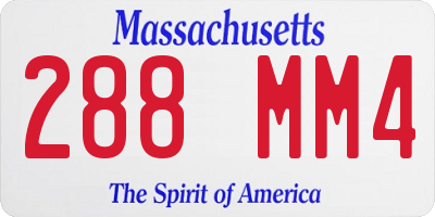 MA license plate 288MM4