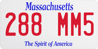 MA license plate 288MM5