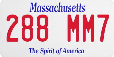 MA license plate 288MM7