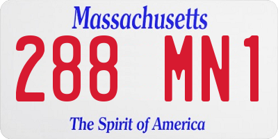 MA license plate 288MN1