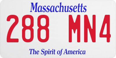 MA license plate 288MN4
