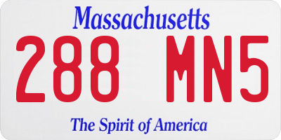 MA license plate 288MN5
